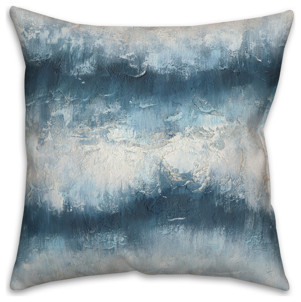 Painterly Abstract Waves 18x18 Spun Poly Pillow