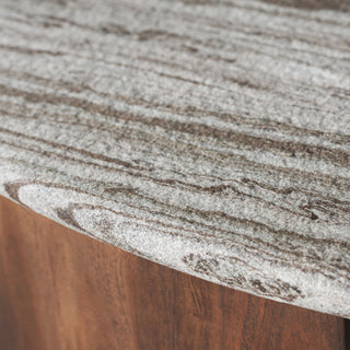 Safavieh Couture Dannica Marble Top Coffee Table, Walnut/Grey