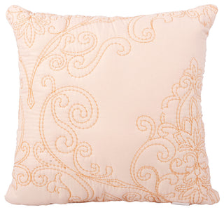 Damask Embroidered Quilted 4 Piece Bed Spread Sets, Salmon, King