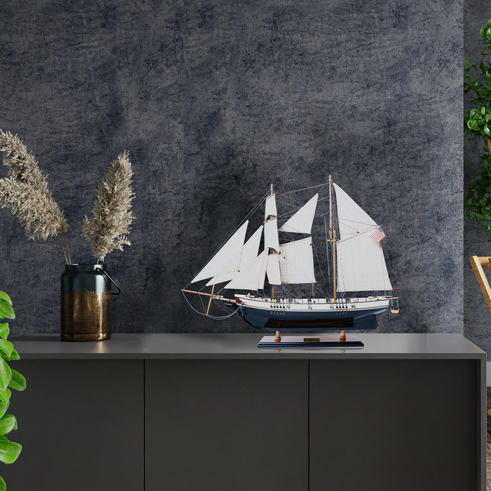 Harvey Painted Museum-quality Fully Assembled Wooden Model Ship