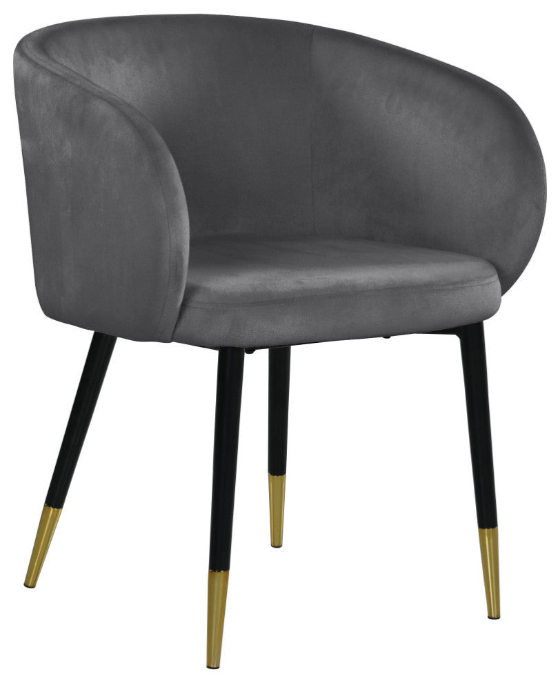 Louise Velvet Dining Chair, Gray