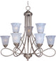 Nova 9-Light Chandelier, Satin Nickel, Marble