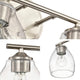 30 in. 4-Light Brushed Nickel Vanity Light With Bell-shaped Seedy Glass Shades