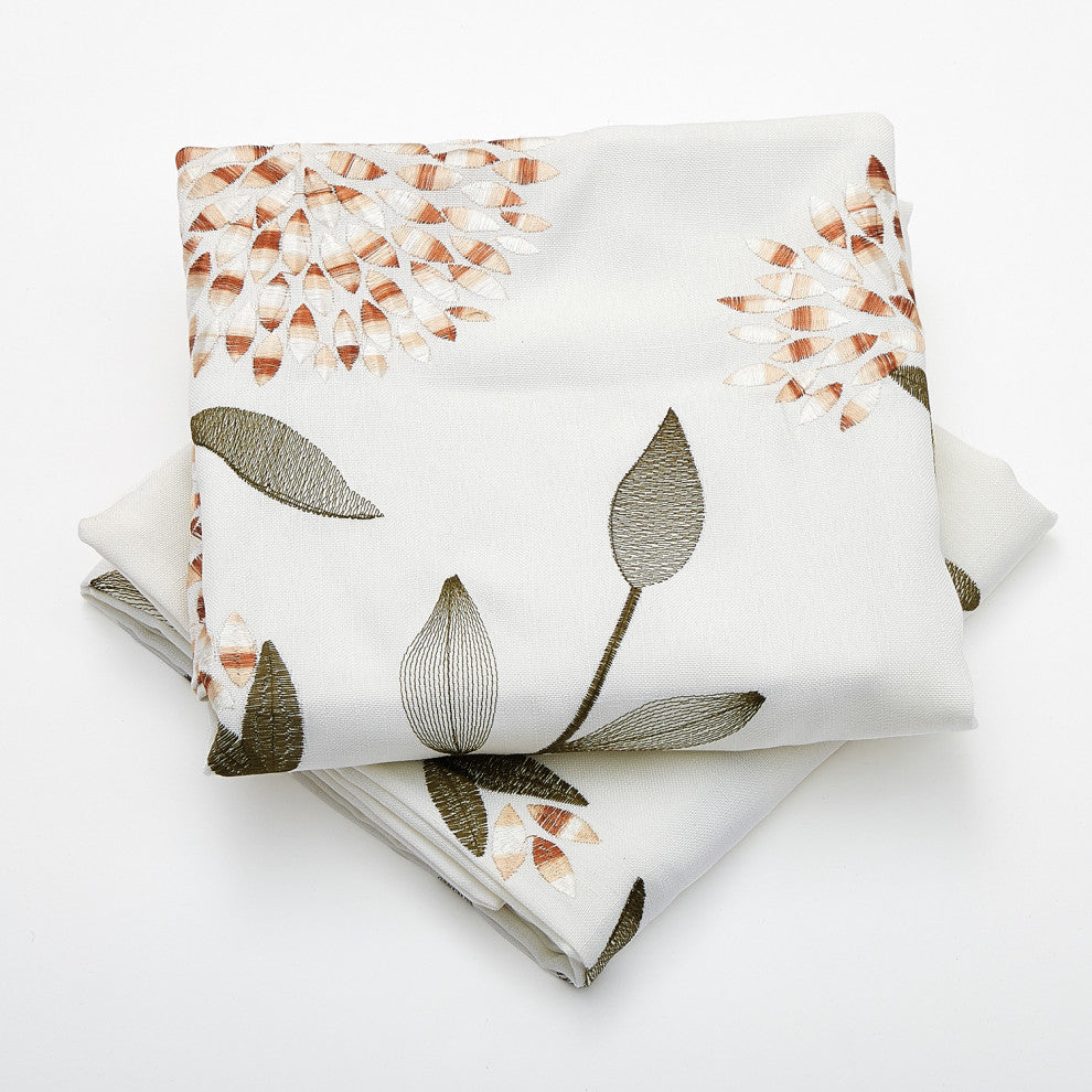 Embroidery Canvas Pillow Cover 2 Piece Set, Gold, 14" X 26"