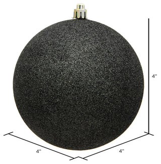 Vickerman N591084Dg 4" Gunmetal Glitter Ball Ornament, 6 Per Bag