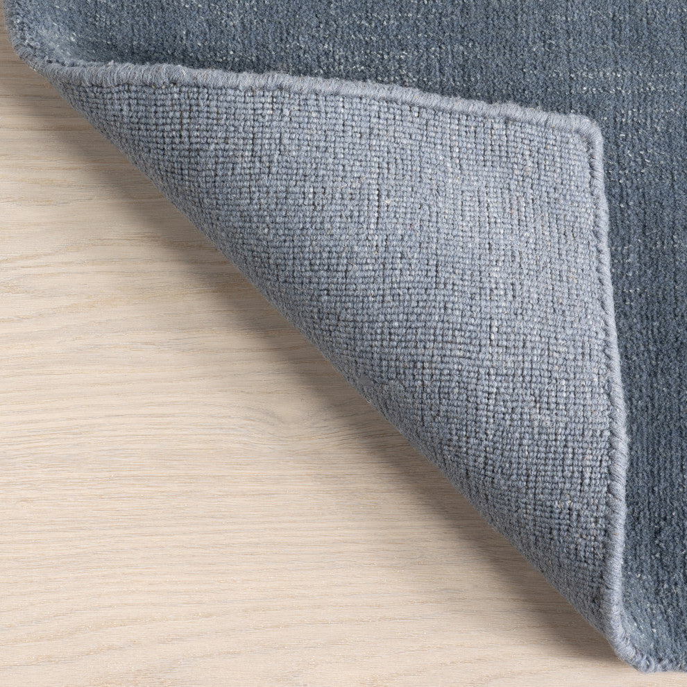 Arrel Speckled Wool-Blend Area Rug, Denim 6' x 9'