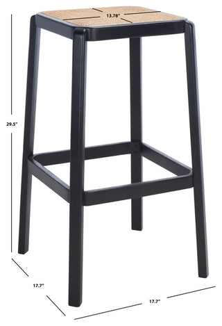 Safavieh Silus Backless Cane Bar Stool, Black/Natural