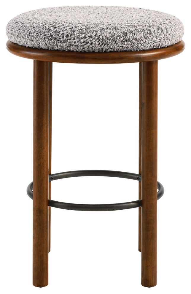 Fable Boucle Fabric Counter Stools - Set of 2 - Walnut Taupe