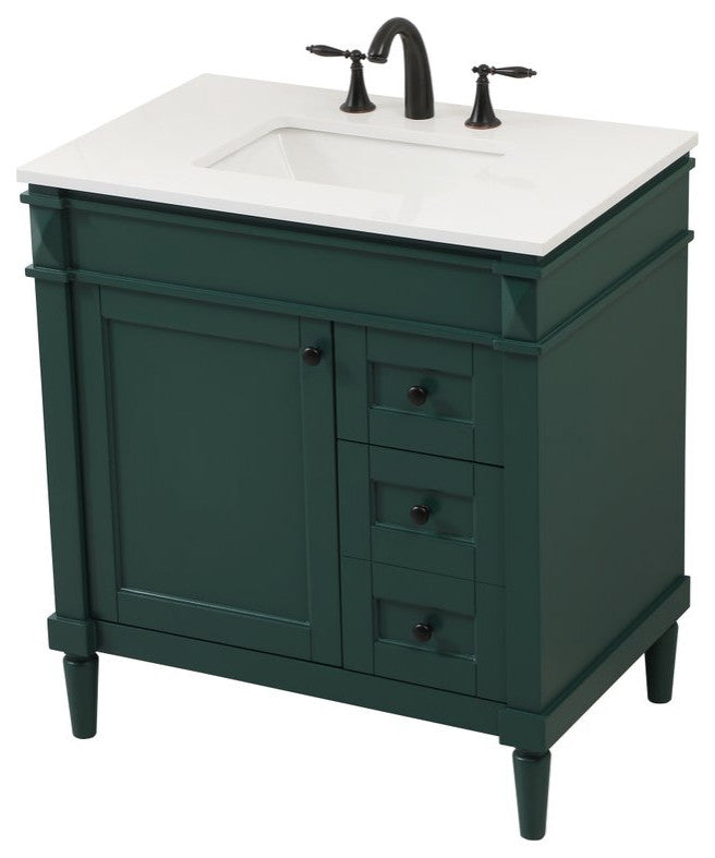 Home Living 21" Transitional Green-Light Bathroom Vanity