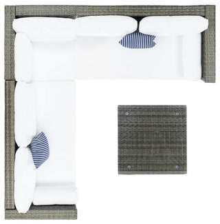 Safavieh Analon Outdoor Sectional, Grey Brown / White