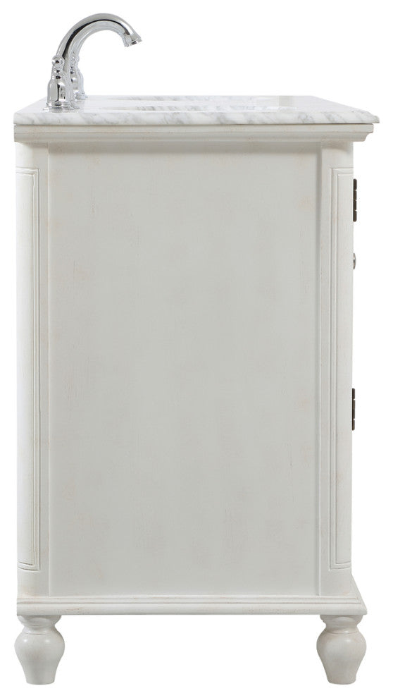 Rhett 60" Double Bathroom Vanity, Antique White