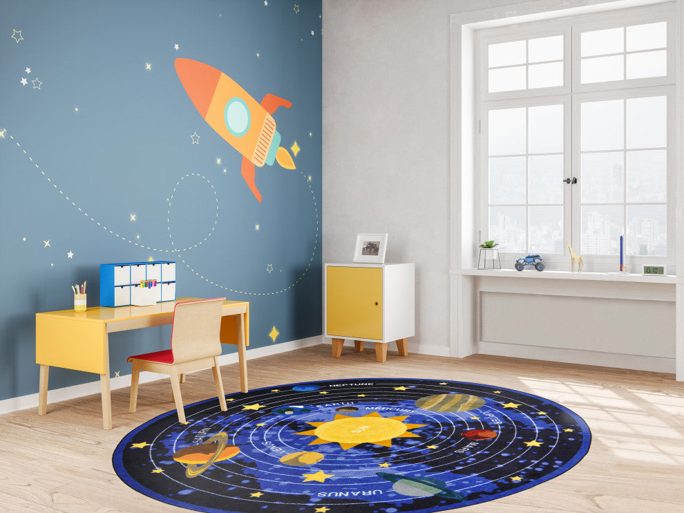 Kid Essentials Rug, Cosmic Wonders, 7'7" Round