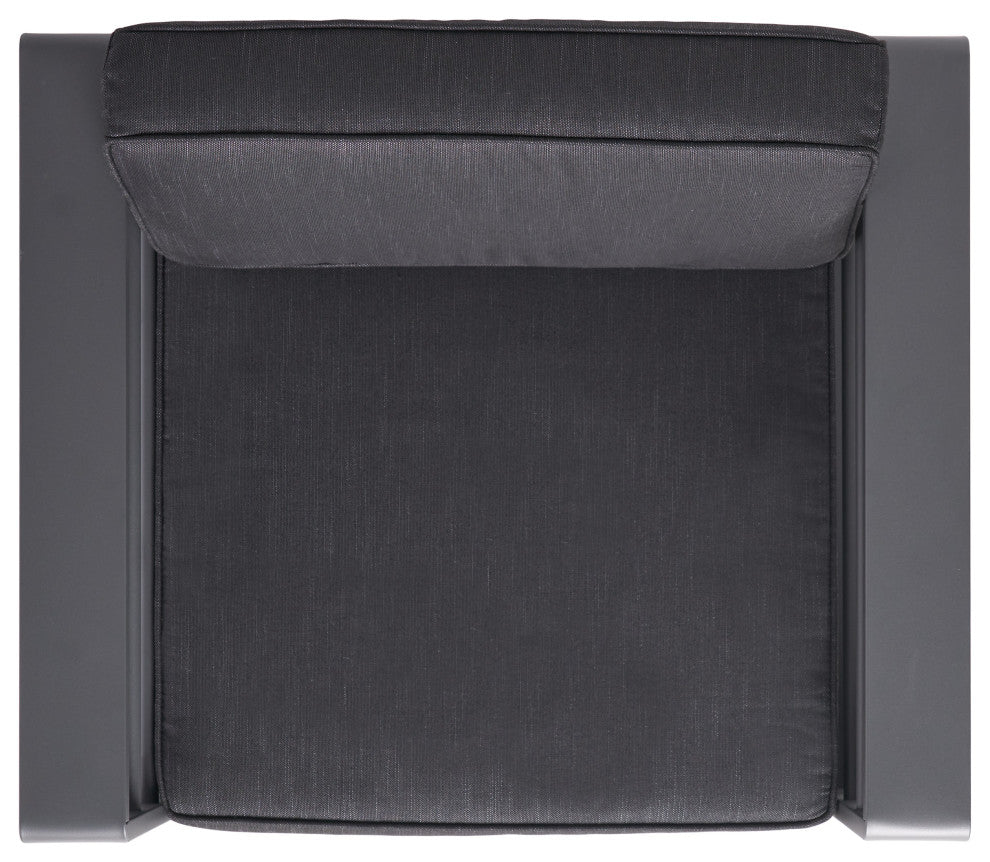 Crested Bay Indoor/Outdoor Aluminum Club Chair, Gray/Dark Gray, Fabric Cushion