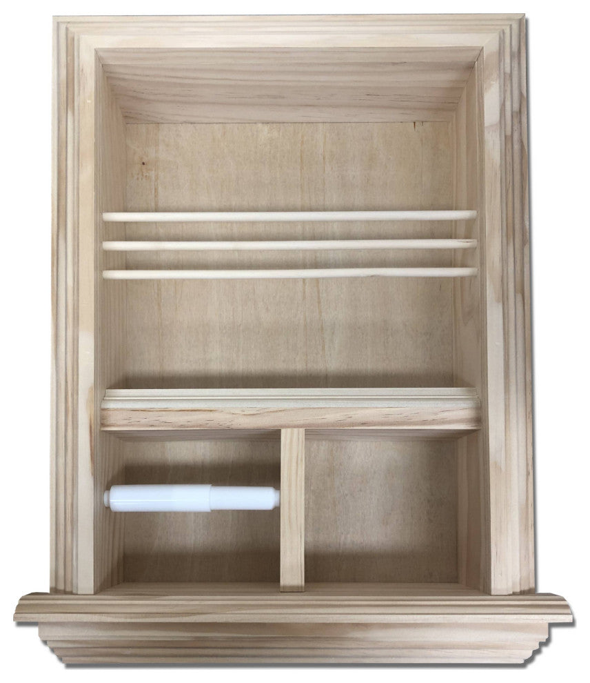 Montclair Combination Toilet Paper Holder Recessed Magazine Rack, Unfinished