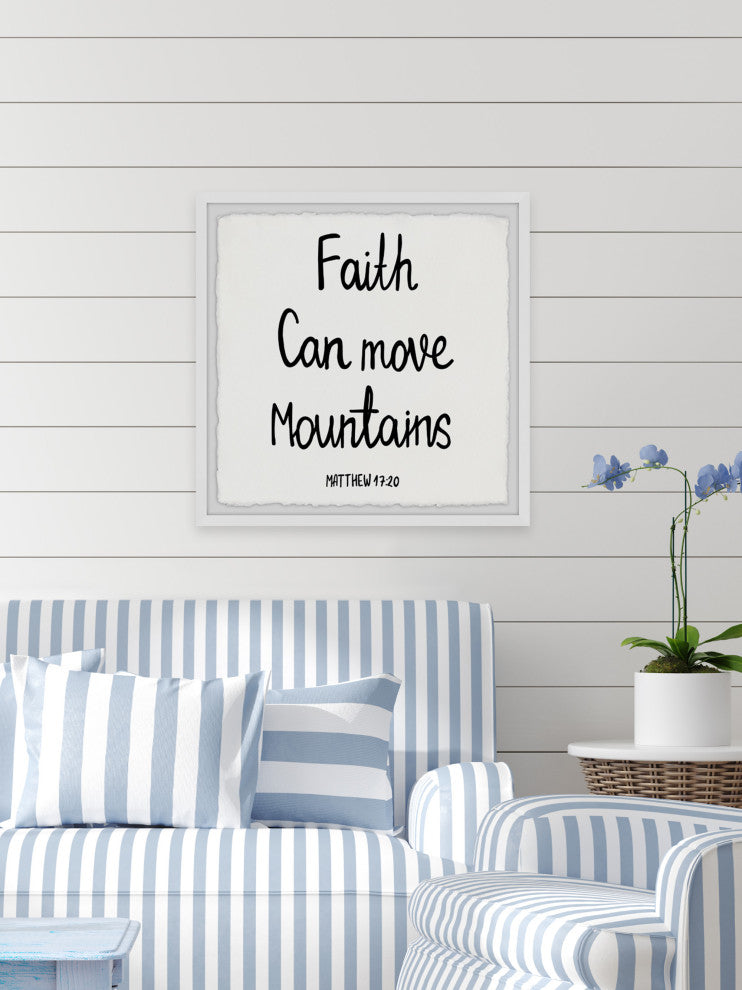 "Faith Move Mountains" Framed Painting Print, 12x12