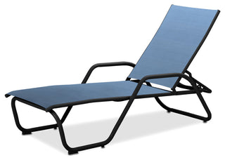 Gardenella Sling 4-Position Chaise, Textured Black, Sky