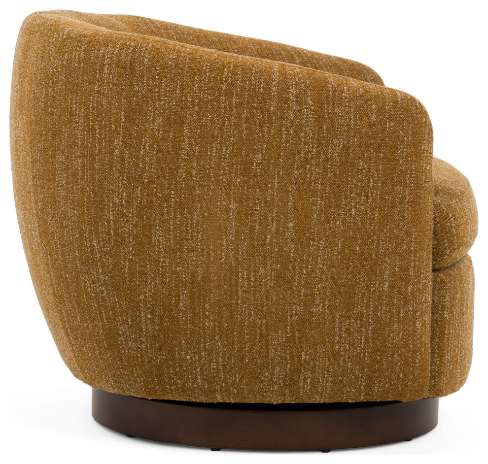 Divani Casa Wendt Modern Mustard Fabric Swivel Accent Chair