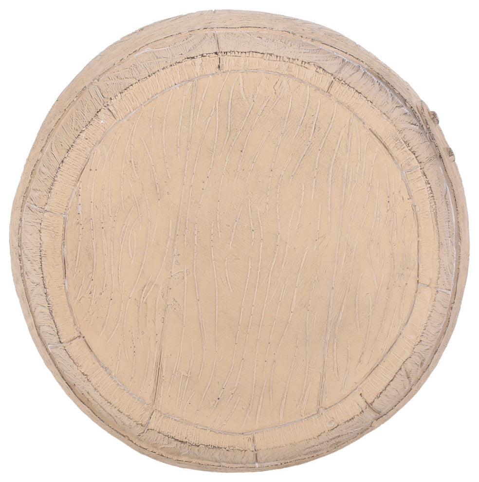 Durette Outdoor Lightweight Concrete Side Table, Natural Wood