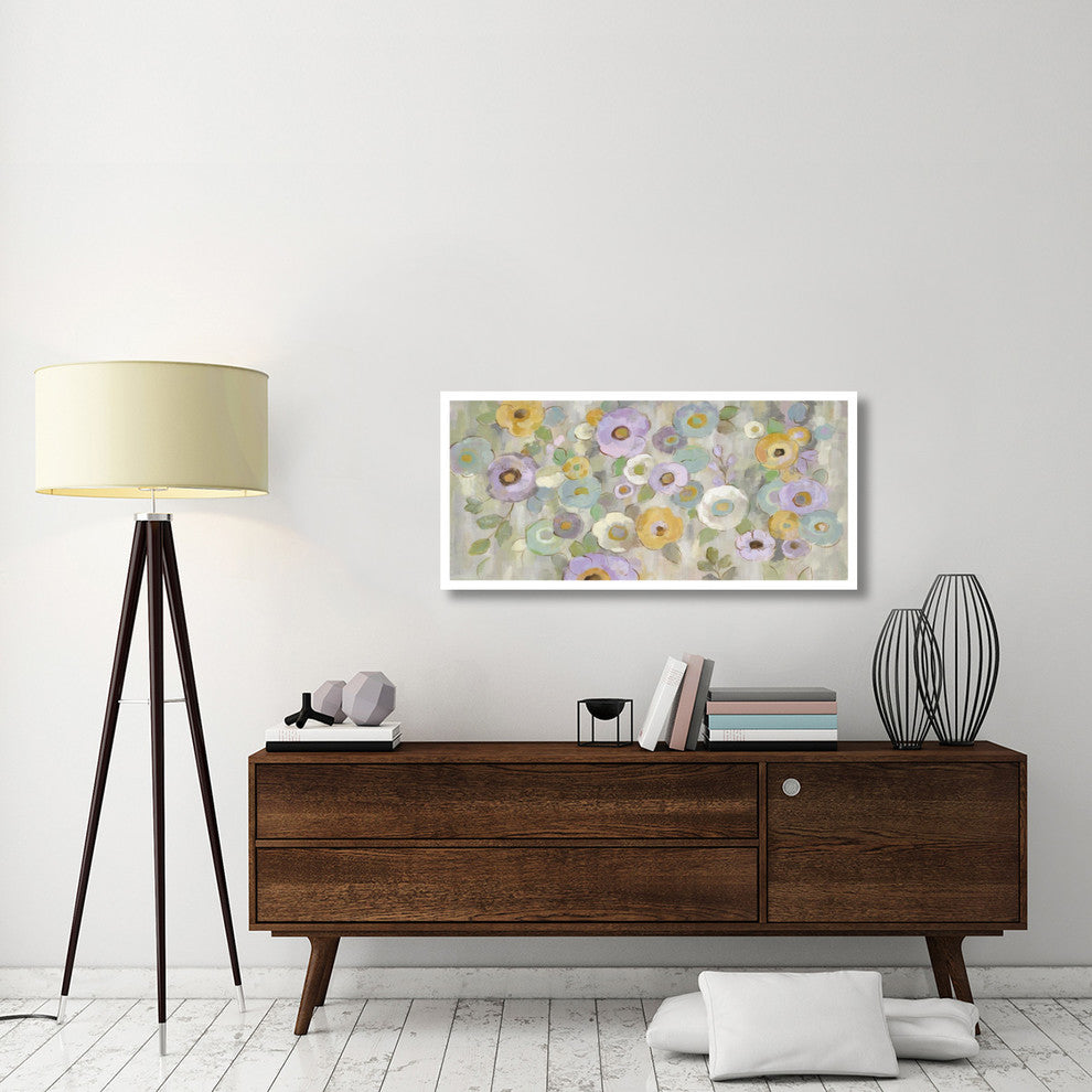 "Fog and Flowers I Purple" Digital Paper Print by Silvia Vassileva, 46"x22"