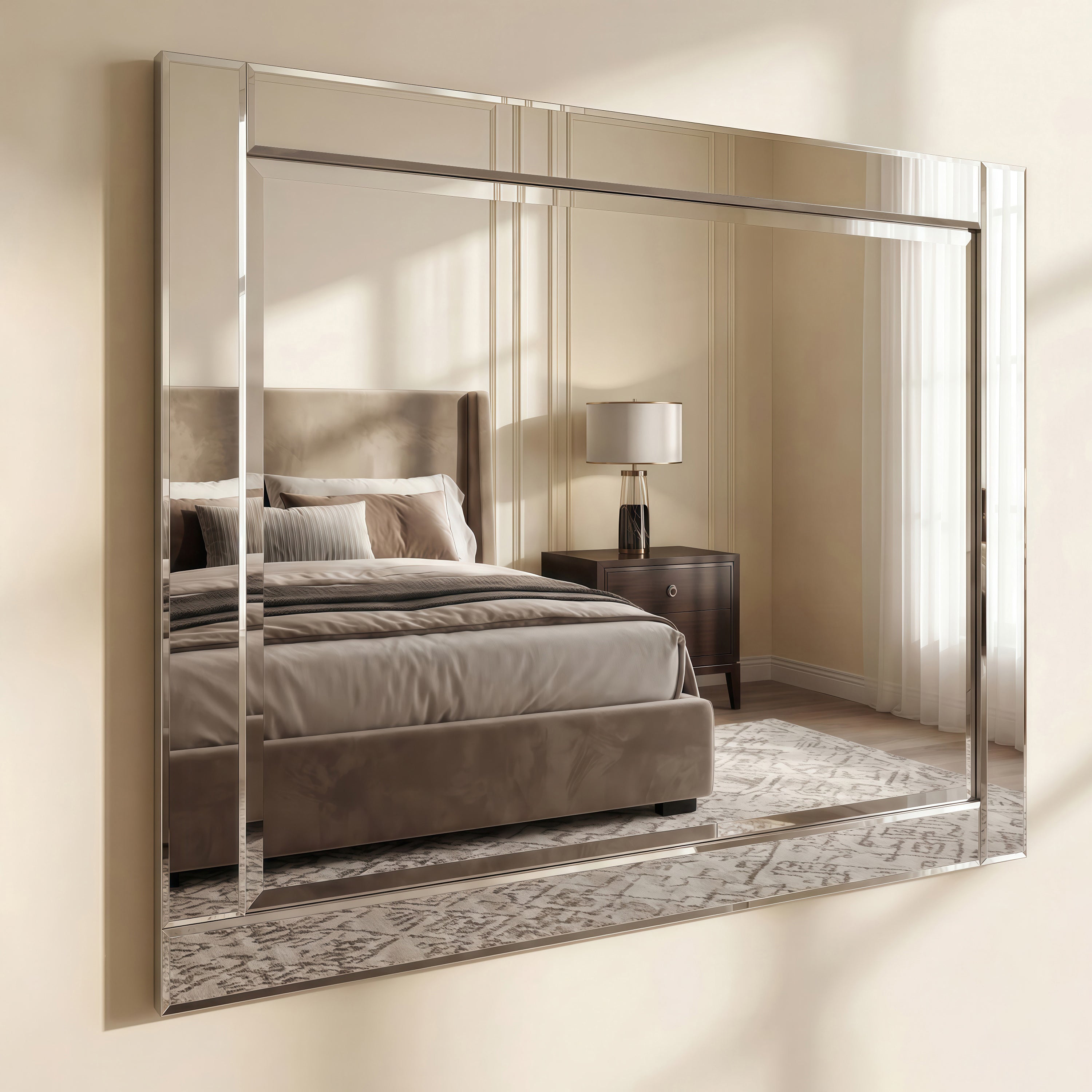 Modern Beveled Wall Mirror, 30"x40