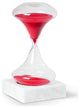 Hand Blown 45 Minute Sand Timer, Neon Red Sand On White Marble Base