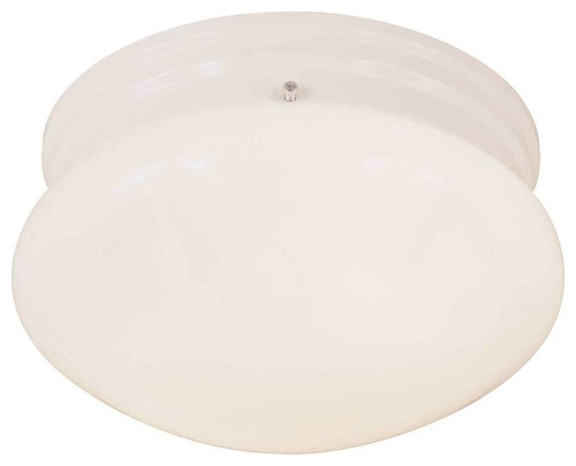 Forte Lighting 1-Light Mushroom Flush Mount in White