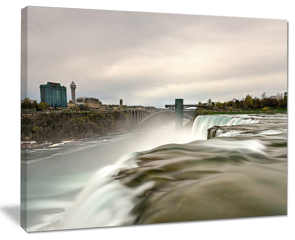 "Niagara Falls Goat Island View" Oversized Beach Canvas Artwork, 20"x12"