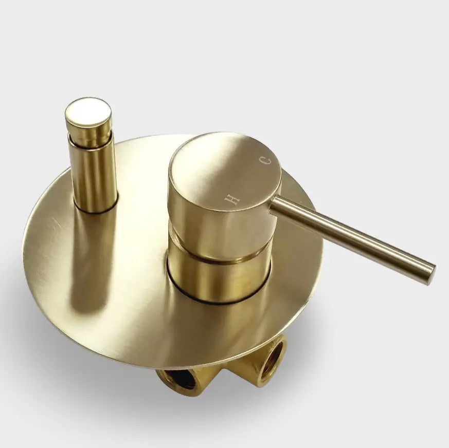 Wasser™ Solid Brass Bathtub Filler With Handheld Shower, Brushed Gold