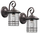 Transitional 1-Light Outdoor Wall Sconces, Set of 2, Rubbed Bronze