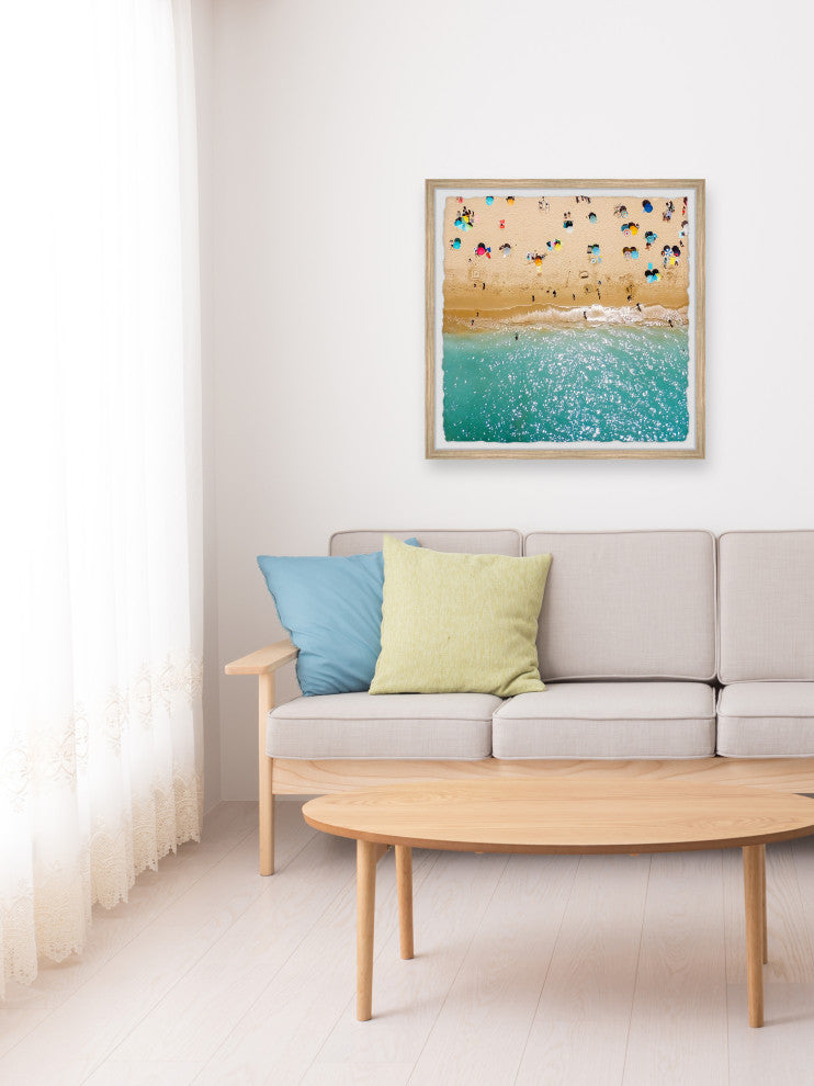 "Beach Vacation" Framed Painting Print, 18x18