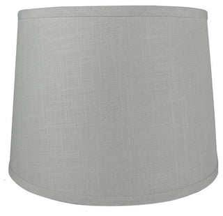 French Drum Lamp Shade, Light Gray Linen, 12x14x10"