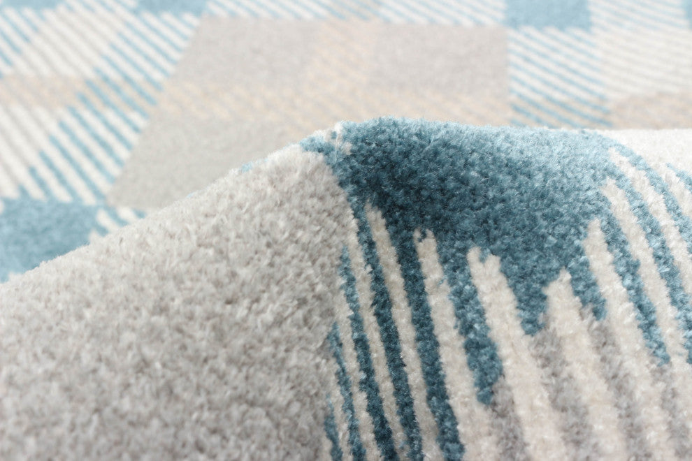 Aqua Kors Area Rug, Gray, 2'6"x8'