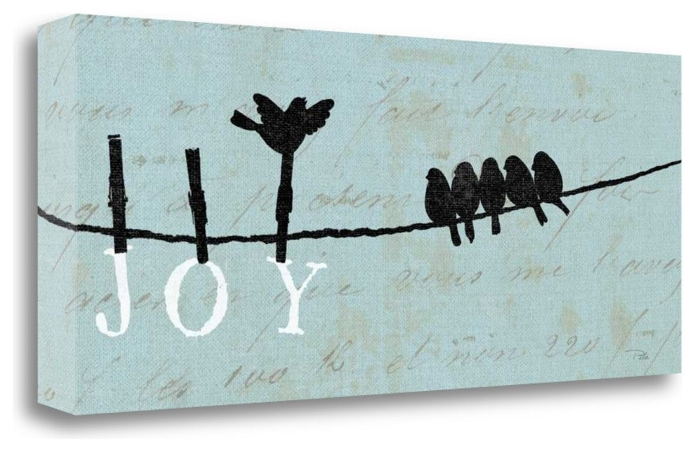 "Birds On A Wire - Joy" By Pela, Giclee Print on Gallery Wrap Canvas