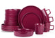 Stone Lain Cleo Stoneware 16 Piece Dinnerware Set, Magenta