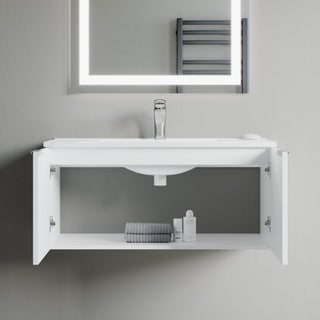 Pershing 36" Single Vanity Set, White, Ceramic Basin
