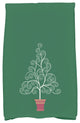 Filigree Tree, Geometric Print Kitchen Towel, Green, 18 x 30"