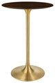 Modway Lippa 28" Wood Bar Table, Gold Cherry Walnut
