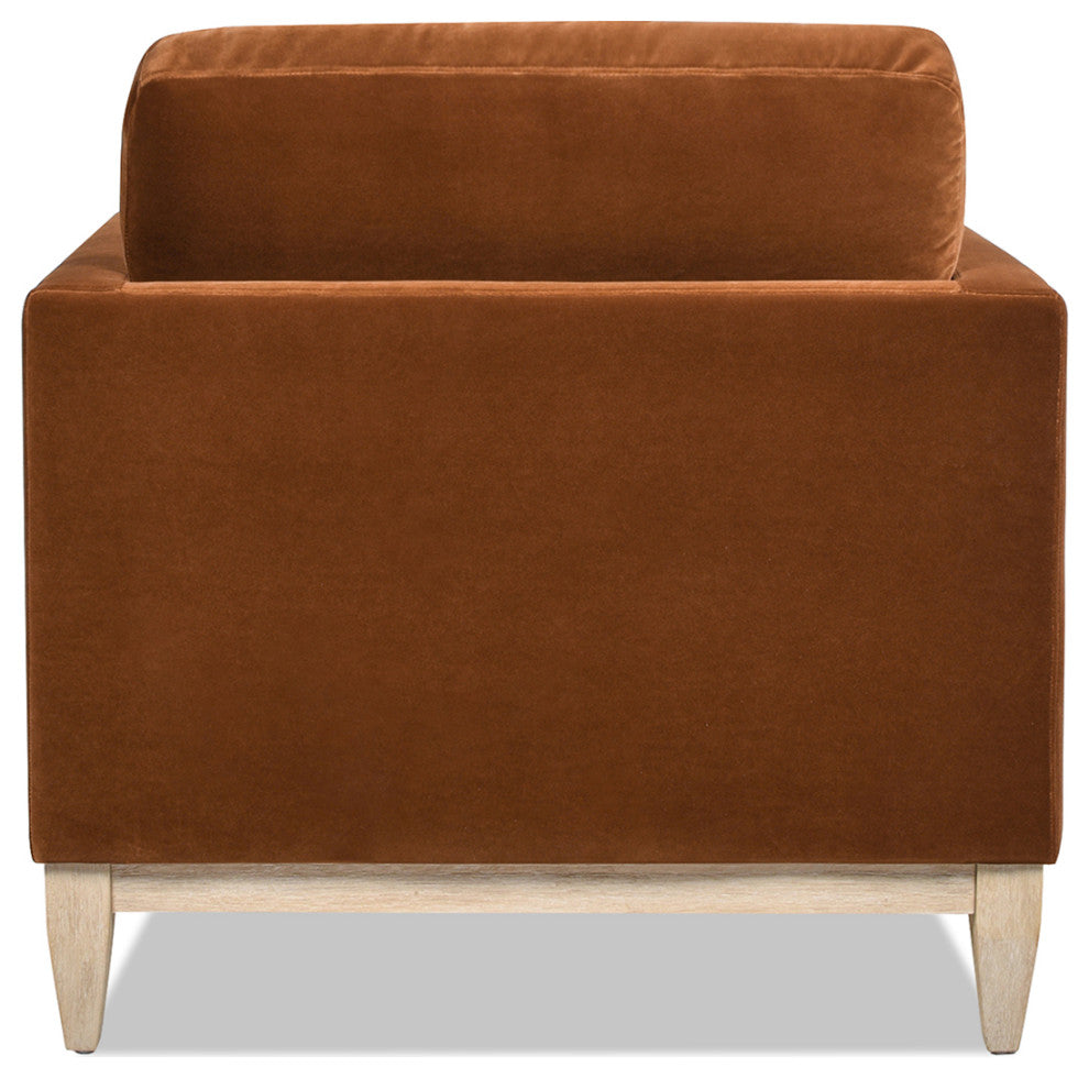 Knox 36" Modern Farmhouse Arm Chair, Burnt Orange Performance Velvet