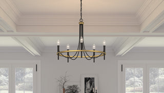 Quoizel LGR5026 5 Light 26"W Taper Candle Style Chandelier - Matte Black