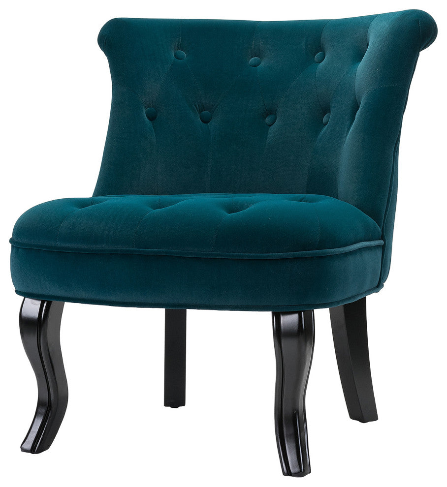 Jane Uphlostered Ottoman Accent Chair, Teal