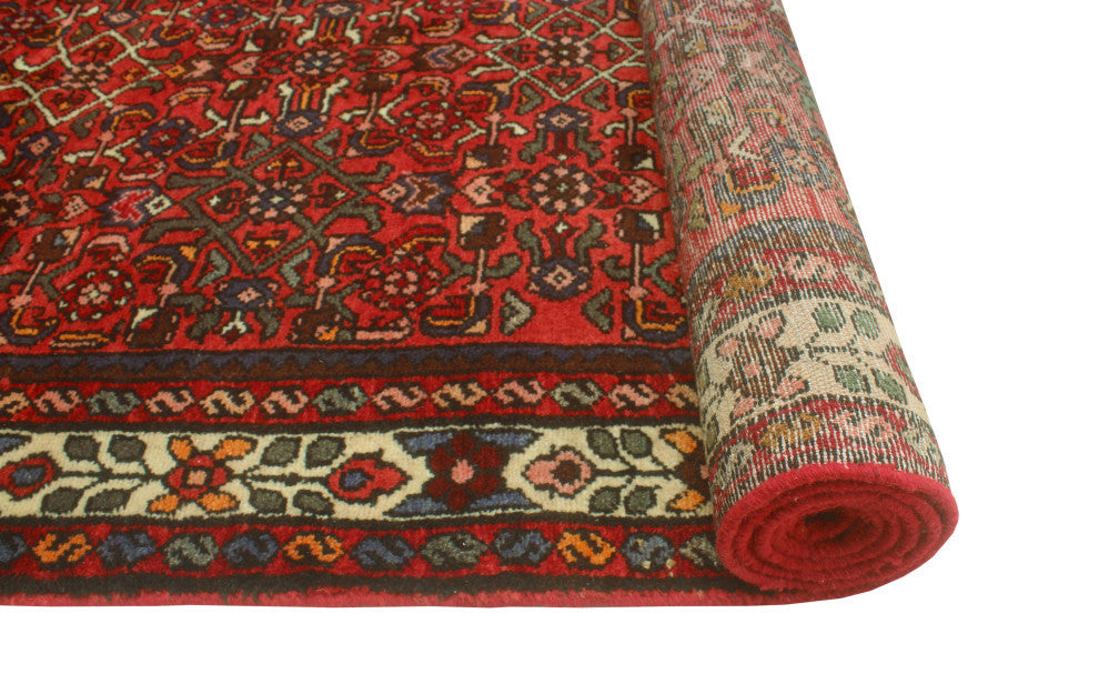 Fine Vintage Distressed Lahori Rust/Ivory Runner, 3'10 x 12'11