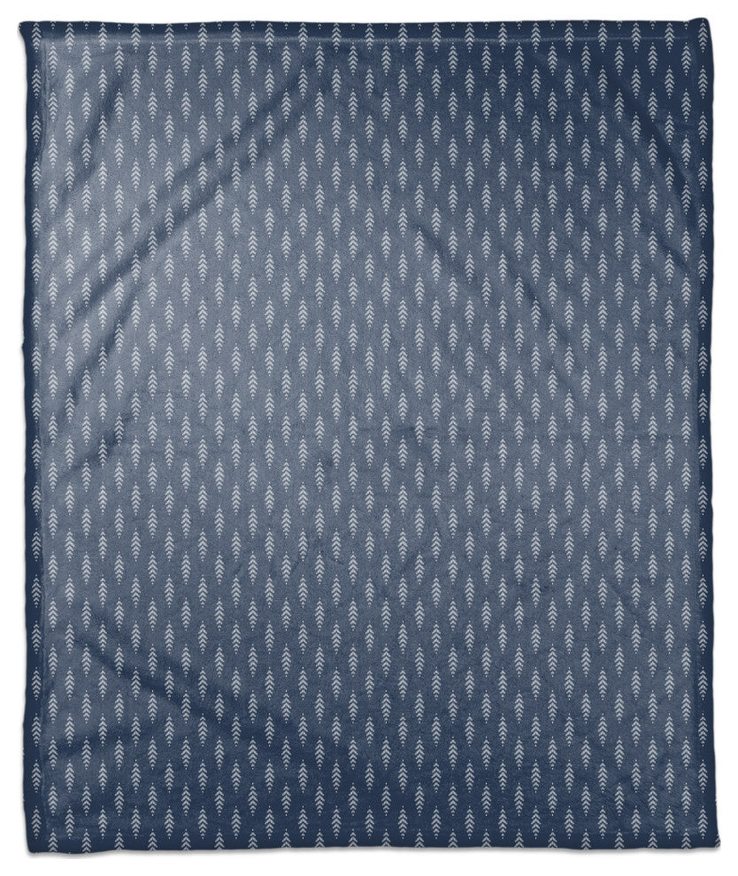 Indigo Leaf Navy 50x60 Throw Blanket