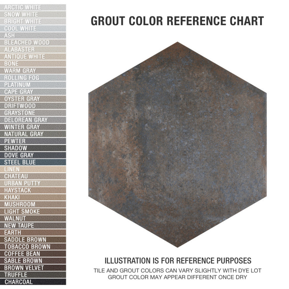 Boston Ferro Hex Ombra Porcelain Floor and Wall Tile