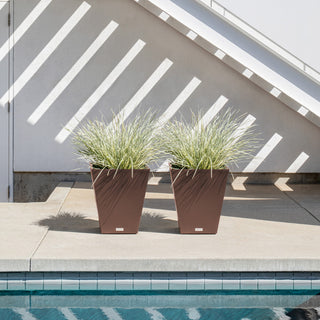 Nobleton Square Planter, Espresso, 18 Inch, 1 Pack