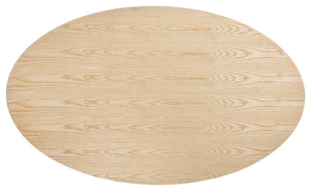 Lippa 78" Wood Oval Dining Table, Black Natural