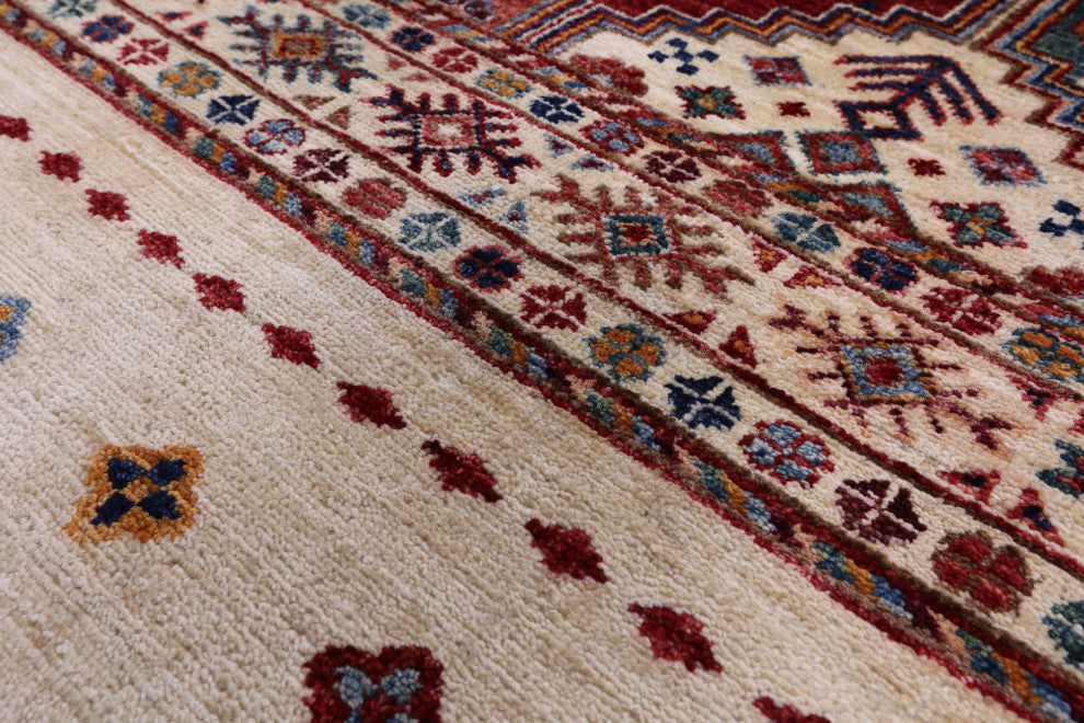 Handmade Khorjin Super Kazak Wool Rug 8' 1" X 9' 7" Q5242