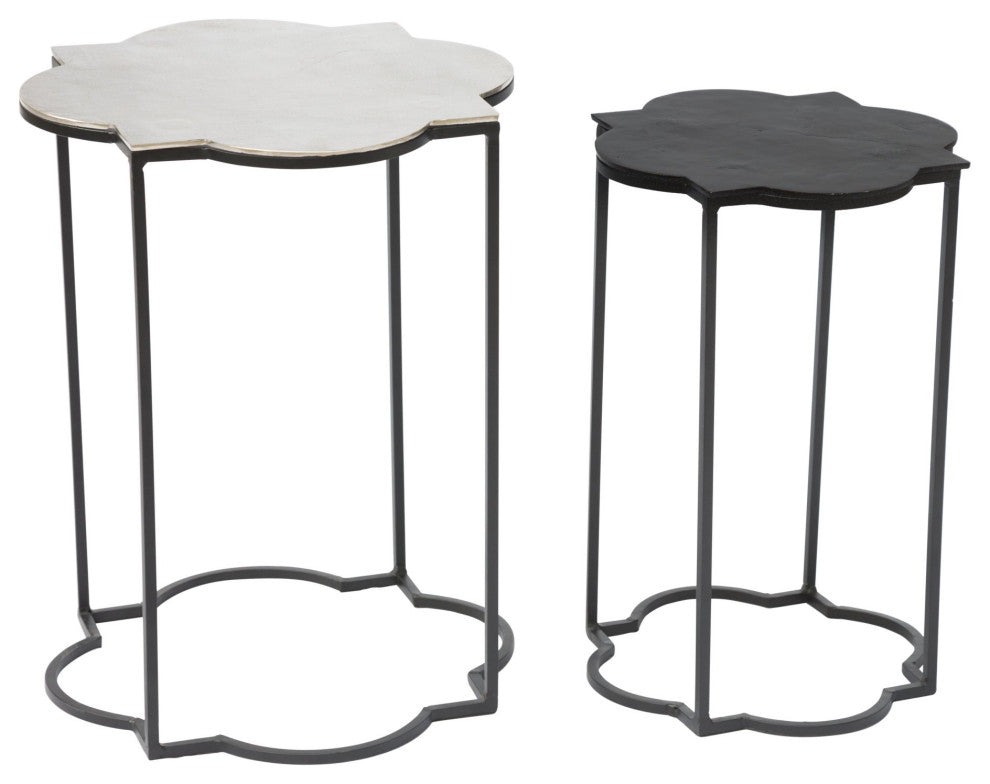 Sofa Side Table, Aluminum, Metal, Black, White, Lounge Cafe Lobby Hospitality