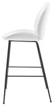 Bar Stool Chair Barstool, Velvet, Metal, White, Bar Pub Cafe Bistro Restaurant