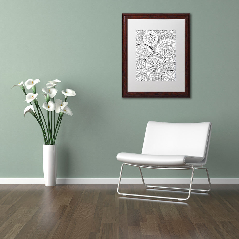Hello Angel ''Page of Mandalas'' Art, Wood Frame, White Mat, 14x11