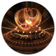 Modern Fractal Brown Dom, Abstract Round Metal Wall Art, 11"